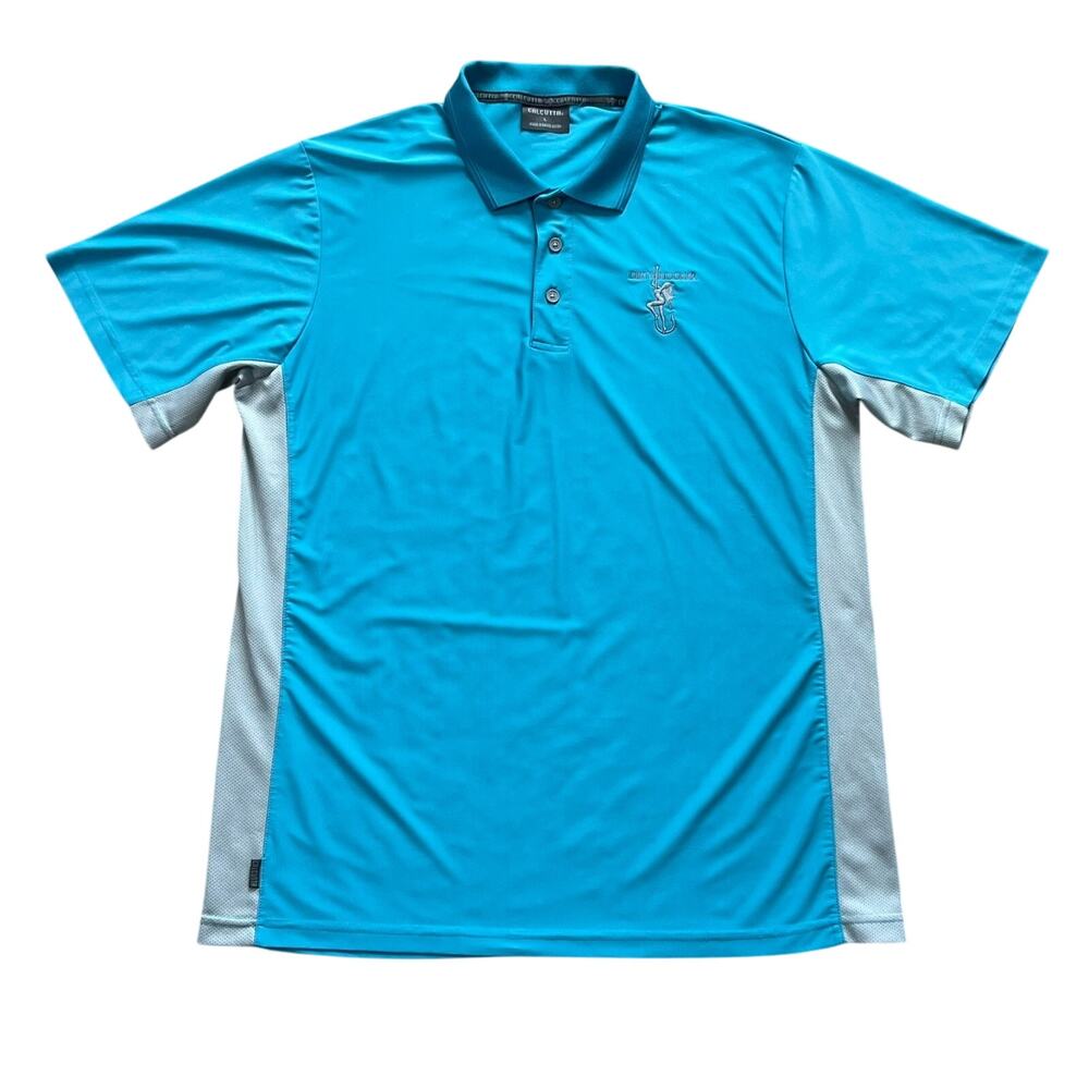 Calcutta Dirty Hooker Mens Blue Fishing Polo Shirt Size Large